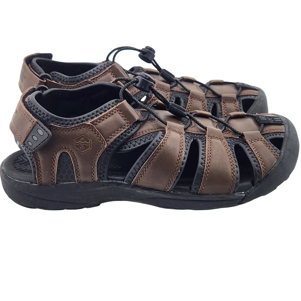 Khombu Travis Fisherman Sandals Mens 8M Brown Outdoor Walking‎ Comfort Shoes